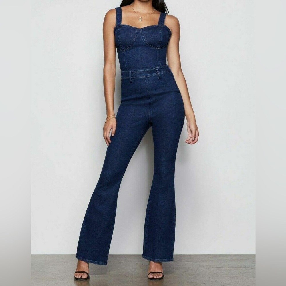 Good American Dark Blue Denim Jumpsuit